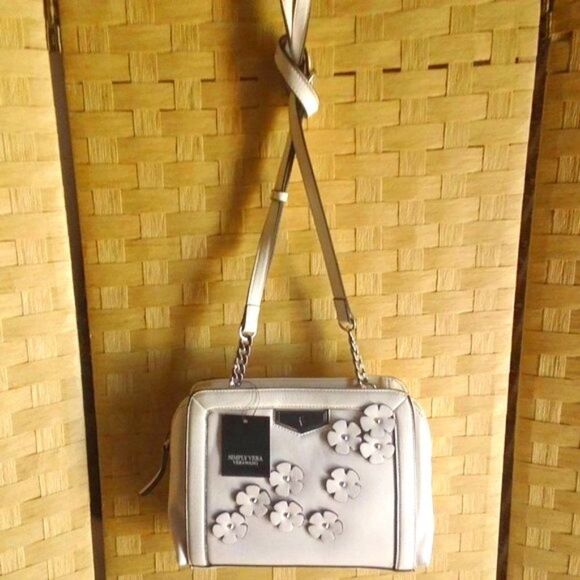 Simply Vera Vera Wang Handbags - Womens Simply Vera White Floral Crossbody Purse